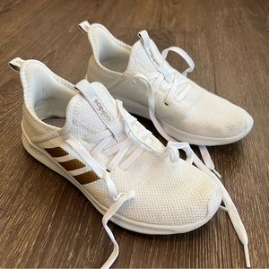 Adidas Cloudfoam Pure Running Sneaker White and Gold Women’s Size 7